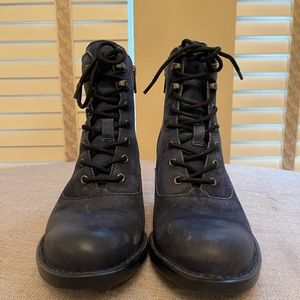 Born blue suede combat boots